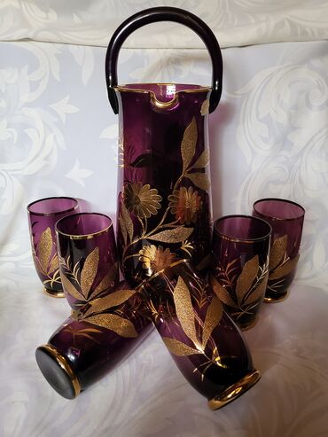 Kuhinjski setovi: Bohemijin servis za vino itd,iz 1950ih.,kristalno staklo. Bohemijin — 3