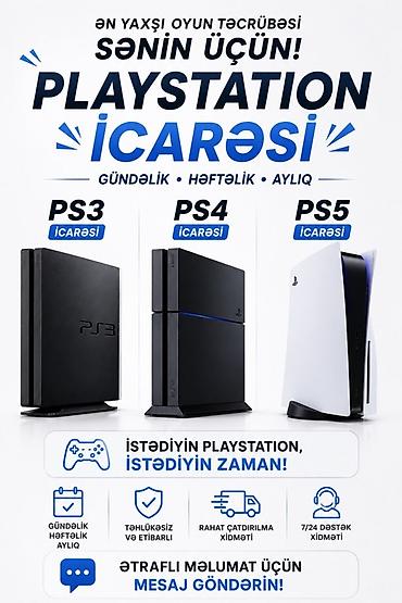 Аренда оборудования: PlayStation icarəsi – PS3, PS4, PS5 - Gündəlik, həftəlik və aylıq — 1