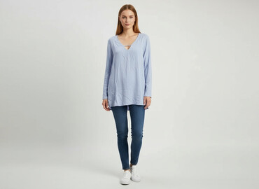 bluzki z dekoltem v plus size: Diverse, Bluzka damska, rozmiar XS