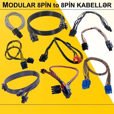Modemlər və şəbəkə avadanlıqları: Kabellər "8pin Original for Modular PSU" ⭐Modular 8pin to 8pin (6+2)