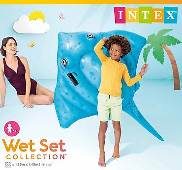 çimerlik: 🌊 Intex Vatoz (Stingray) – Premium Şişmə Dəniz Yatağı (185x145 sm) — 1