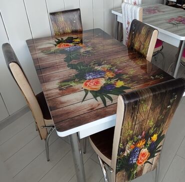 Masa və oturacaq dəstləri: Mətbəx üçün, Yeni, Açılan, Dördbucaq masa, 4 stul — 23