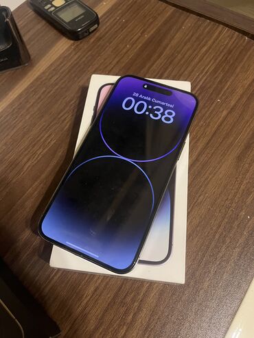 ipone 14: IPhone 14 Pro Max, 128 GB, Deep Purple, Simsiz şarj, Face ID