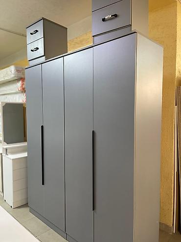 Спальные гарнитуры: Спальный гарнитур, Новый, Двуспальная кровать, Шкаф, Комод, ДСП, Бесплатная доставка, цвет - Серый — 5