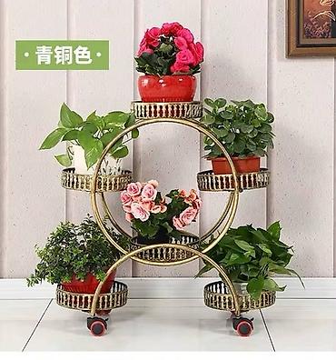 Тележки-органайзеры на колесах: Этажерка для цветов (белая): Элегантная белая этажерка для комнатных — 9