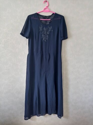 2 plat e: Вечернее платье, Классическое, Средняя модель, С рукавами, Камни, 2XL (EU 44)