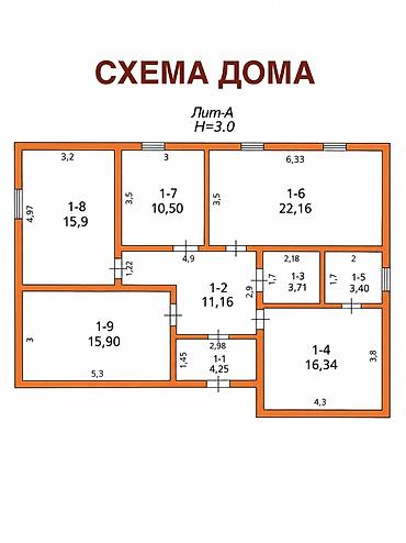 баетов: 4 комнаты, 103 м², 3 соток, Бишкек, Новопавловка с — 9