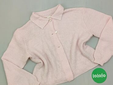 Sweter rozpinany, 2XL (EU 44), wzór - Jednolity kolor, kolor - Różowy