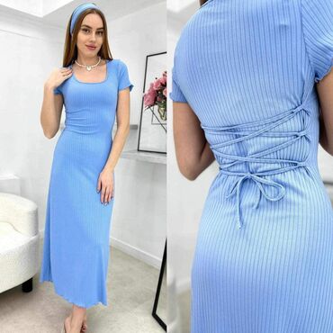 haljine iz turske online: S (EU 36), M (EU 38), L (EU 40), color - Light blue, Oversize, Short sleeves