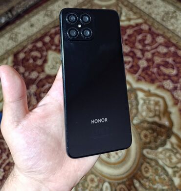 telefon kablosu: Honor X8, 128 ГБ, цвет - Черный, Отпечаток пальца, Face ID