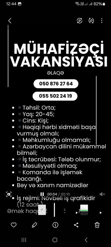 part time işlər 2024: Müraciət üçün qeyd edilən nömrə ilə əlaqə saxlayabilərsiniz