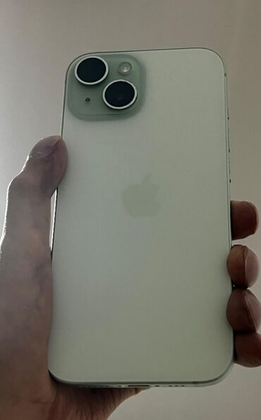 айфон дешево: IPhone 15, Колдонулган, 128 ГБ, Жашыл, Заряддоочу түзүлүш, 86 %