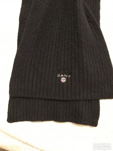 Kape i aksesoari: Original GANT šal NOV 100% Wolle Crna boja Sirina 25cm duzina — 3