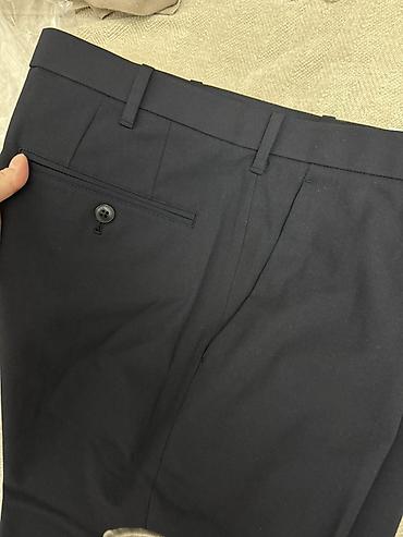 tech flice: Новые Мужские брюки Uniqlo, модель Stretch Цвет: Navy (69). Талия 85 — 2