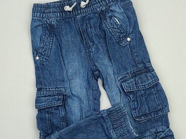 jeansy z postrzępionymi nogawkami: Spodnie jeansowe, Cool Club, 5-6 lat, 116, stan - Bardzo dobry