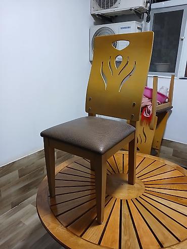 fıstıq ağacı: 🪵 130×130 sm göyrüş ağacından hazırlanmış masa 🪑 6 ədəd oturacaq dəstə — 3