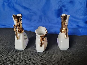 Kuhinjski setovi: Trodelni nov porcelanski dekorativni set 1920g+. Trodelni set — 11