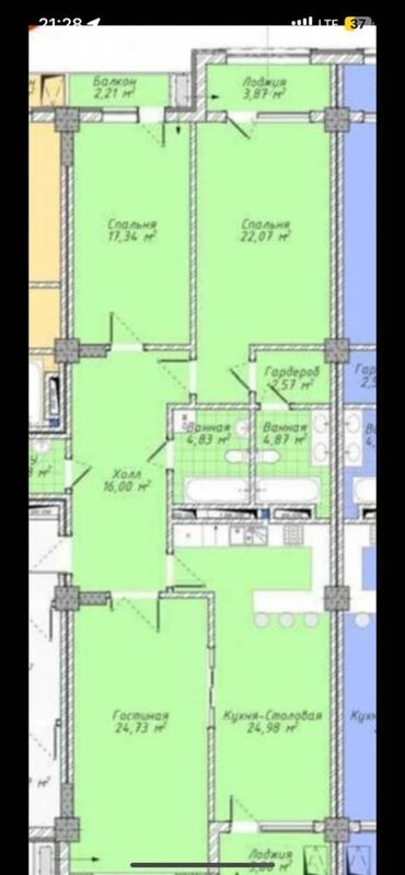 земельный участок первая линия: 4 комнаты, 132 м², Элитка, 9 этаж