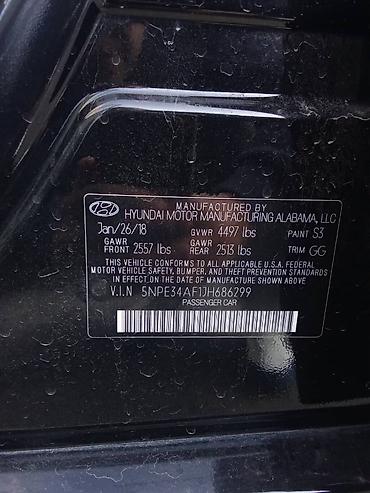 жили машина: Hyundai Sonata: 2018 г., 2.4 л, Автомат, Бензин, Седан — 9