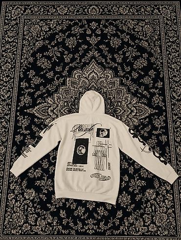 svitir: Unisex qrafik kapüşonlu sviter Rəngi : ağ oversize modeldir. New — 1