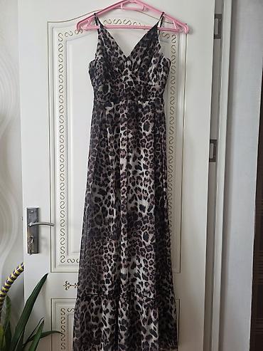 Leopar naxışlı uzun qadın donu - Model: maxi uzunluqda, A-kəsim