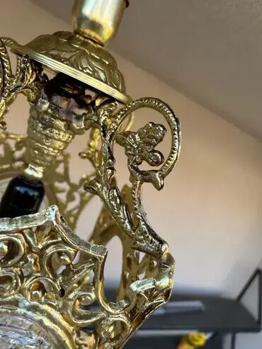RS - Antique Chandeliers: Stari luster / fenjer - STAKLO / METAL - MOGUĆ PREVOZ U odličnom — 6