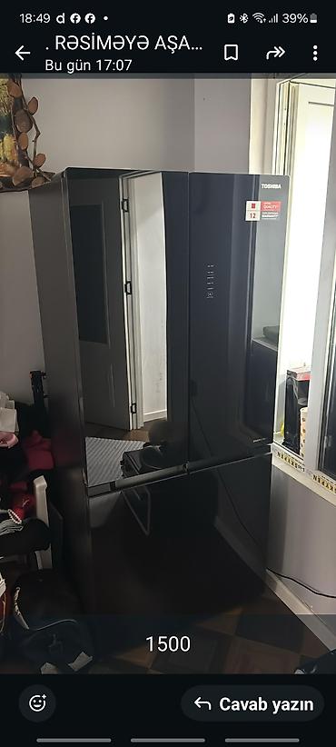 4k kamera: Toshiba iki qapılı, alt kameralı soyuducu - Rəng: qara, parlaq ön — 1