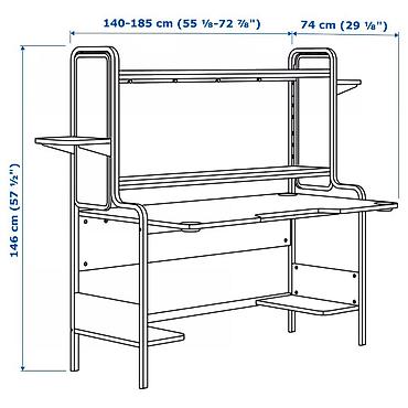 Компьютерные столы: Компьютерный стол, Б/у, С полками — 9