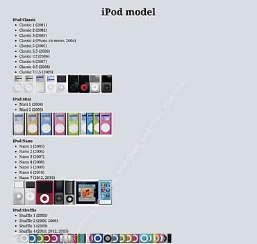 apple ipod touch: Xidmət: iPod modellərinin qəbulu (iPod touch xətti istisna) Açıqlama — 1