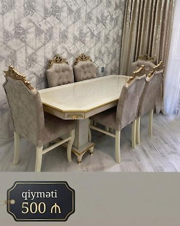 Qonaq otağı üçün, Yeni, Açılmayan, Oval masa, 6 stul