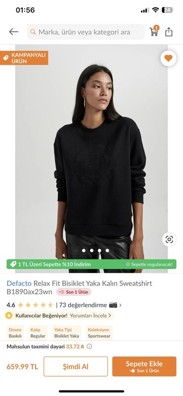 bakida tikis fabrikalari: Defacto sweatshirt yenidi s m razmer baha alinib