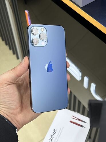 телефон fly 452: IPhone 12 Pro Max, 256 ГБ, Pacific Blue, Гарантия, С документами, Face ID