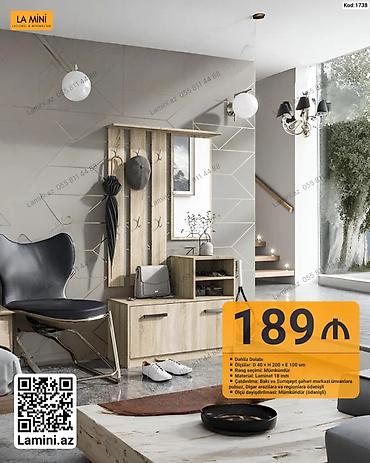 Dolablar: Dəhliz üçün funksional və yığcam dolab dəsti. Model üst geyimləri — 1