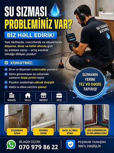 su cəni kredit: Su sızması axtarışı və diaqnostikası xidməti Yeni tikililərdə — 1