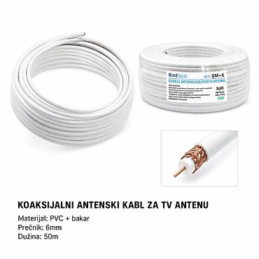 KMT beli kabl za TV 2303846 Koaksijalni antenski kabl za TV antenu