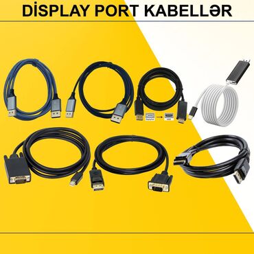 Monitorlar: Display Port Kabellər ⭐Type-C (USB-C) to Display Port 1.4vers 1,8m –