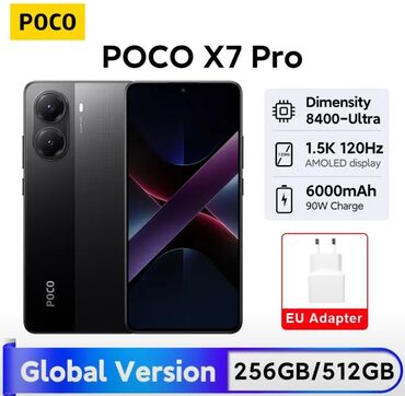 Hyundai: Poco X7 Pro, 256 GB, rəng - Qara, Barmaq izi