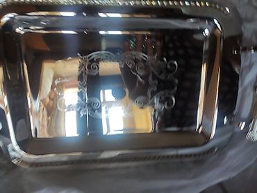 dikd: Zərif dizaynlı metal servis sini - Material: parlaq, güzgü effekti — 2