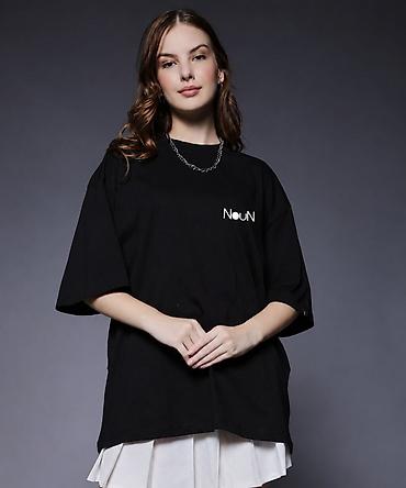 lil solid: Uniseks “Noun” T‑shirt - Rənglər: ağ və qara - Minimalist dizayn — 5