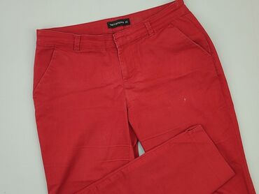 granatowe spodnie materiałowe damskie: Material trousers, Terranova, XS (EU 34), condition - Good