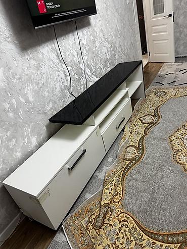 ремонт тв зона: Тумба и подставка для телевизора, Б/у, Напольная, ЛДСП, Самовывоз, цвет - Черный — 3