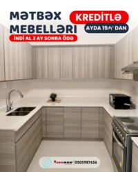 Sifarişlə mətbəx mebeli: Sifarişlə mətbəx dəsti, Özü çəkən petlələr, Mat laminat, Kredit var, Rayonlara çatdırılma, Pulsuz çatdırılma — 20