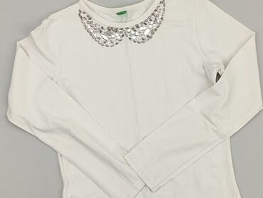 czarna bluzka z zamkiem: Blouse, Benetton, 10 years, 134-140 cm, condition - Good