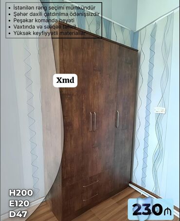 Dolablar: Açılan, 3 qapılı Düz dolab, Şifonyer