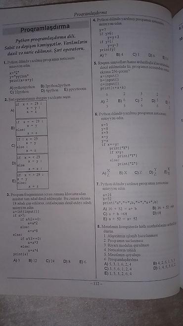 array informatika: İnformatika 11-ci sinif, Ünvandan götürmə — 3