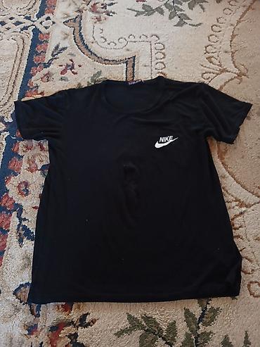 Футболки: Qara rəngli Nike t-shirt - Klassik qısaqollu model, yumru yaxalı - Ön — 1