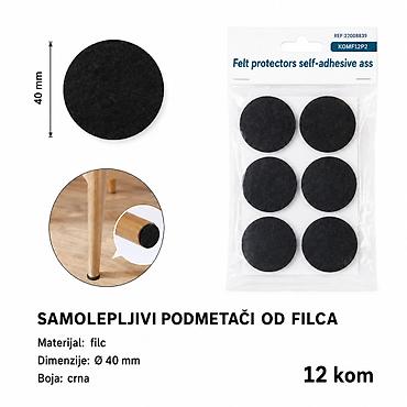 KMT Okrugli filcasti jastučić (crni) 2208839 Samolepljivi okrugli