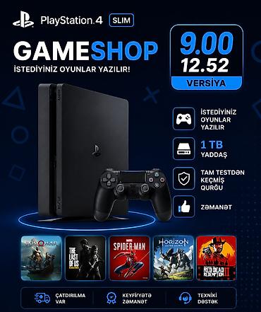 sony dvd: PlayStation 4 Slim – 1 TB yaddaşlı oyun konsolu Tərkibi: PS4 Slim — 1