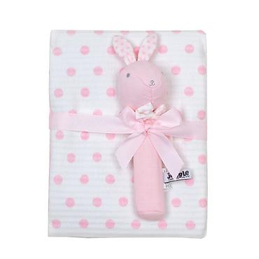 motor: Jungle Rabbit set ćebe sa igračkom (skviker), roze, 100x75 cm - — 1