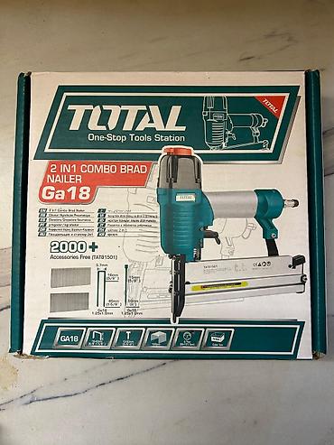 Инструменты: TOTAL GA18 2-in-1 Combo Brad Nailer – pnevmatik dırnaq/stapleləyən — 1